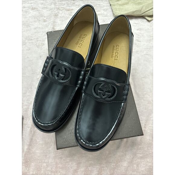 COPY - Gucci Men’s Kaveh Interlocking G Cutout Loafers New With Box Size 10 Guc… - Picture 5 of 7